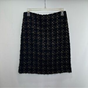 New J.McLaughlin Wool Blend Tweed Lined Pencil Skirt Size 2